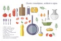 Isolated items and ingredients for making omelet